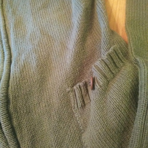 Olive thick zip up sweater medium - Picture 3 of 5